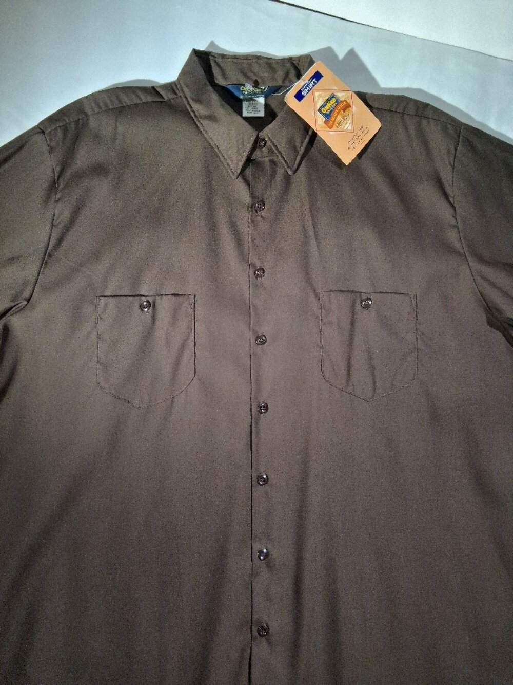 Vtg 80s OshKosh Bgosh Work Shirt Mens XXL Big Brown Union Made USA NWT Deadstock